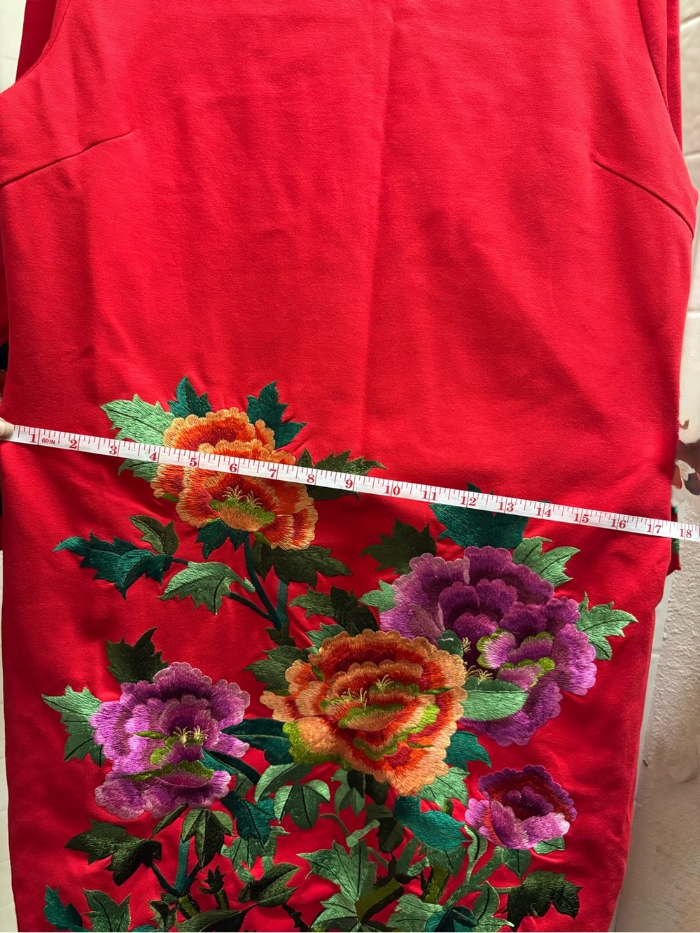 STYLEWE Red Dress with Multicolor Floral Embroidery - Picture 11 of 12